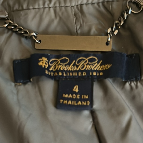 BROOKS BROTHERS‎ Down Puffer Coat Jacket Blazer Gray Winter Size 4 Warm Work - Picture 7 of 9